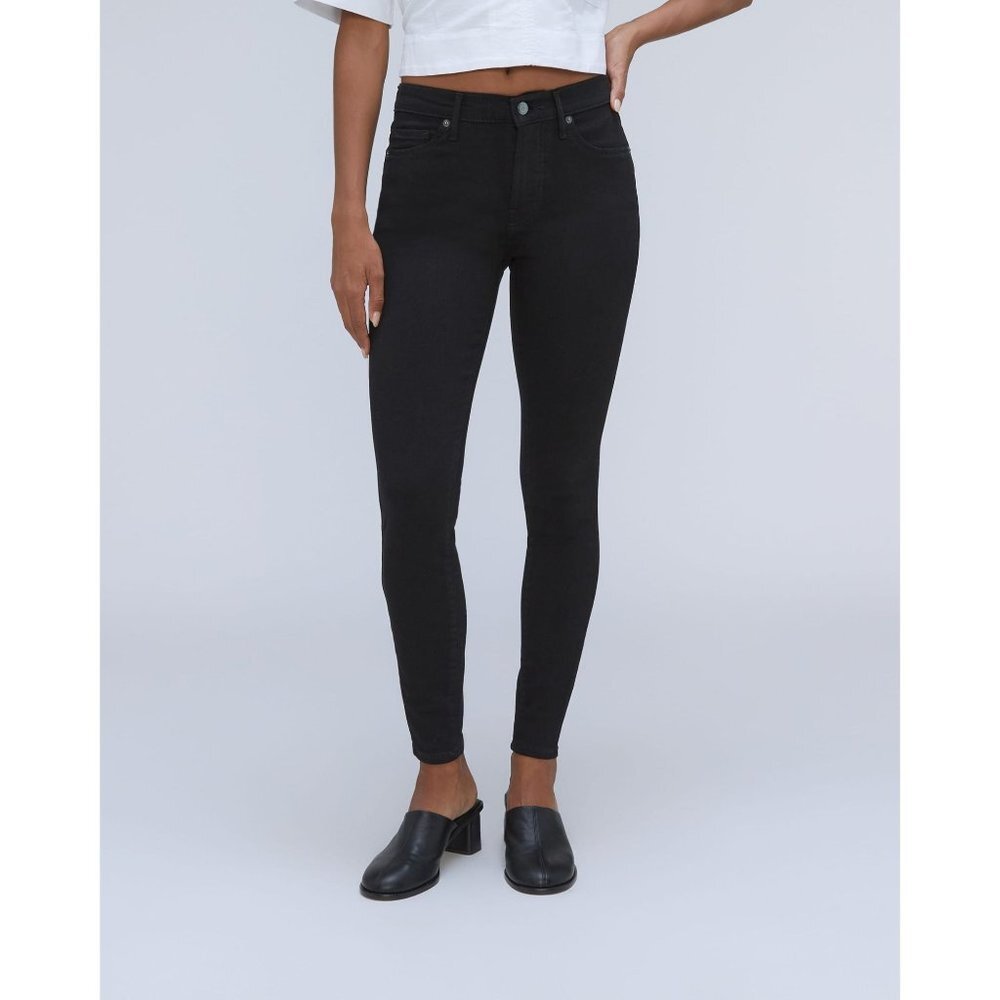 Everlane Womens The Mid-Rise Skinny Stretch Jeans Black 27R